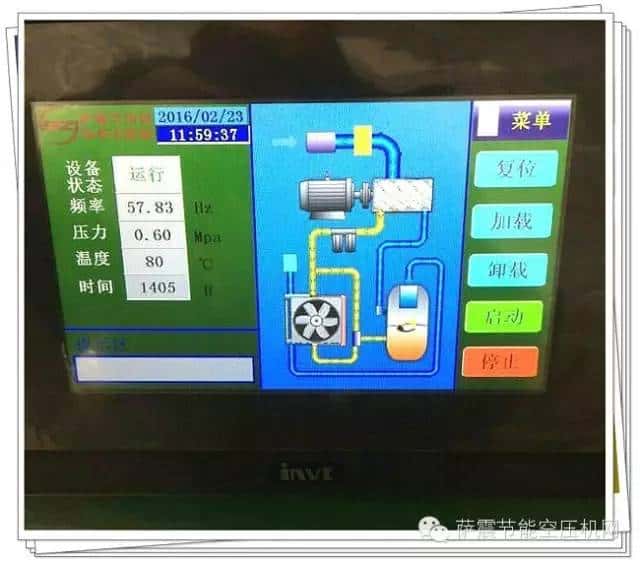 薩震節(jié)能空壓機控制面板