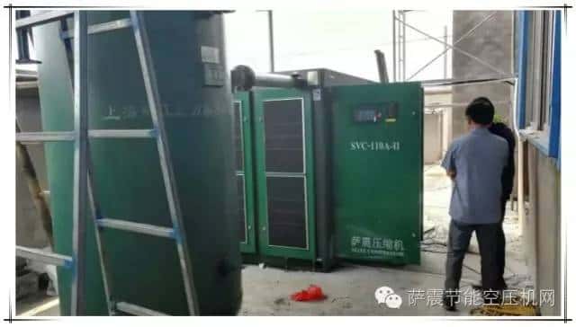 110kw薩震節(jié)能空壓機(jī)安裝現(xiàn)場